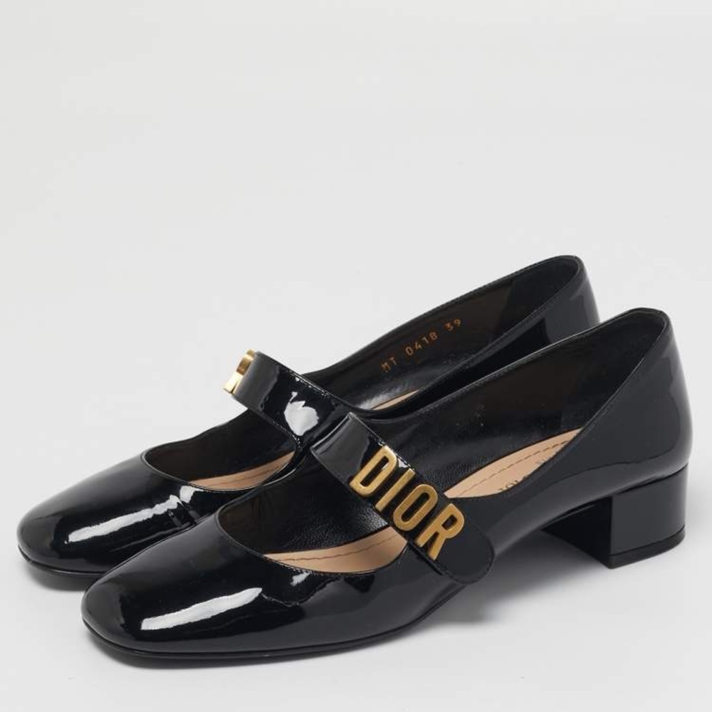 Dior Baby-D Black Patent Leather Mary Jane Pumps